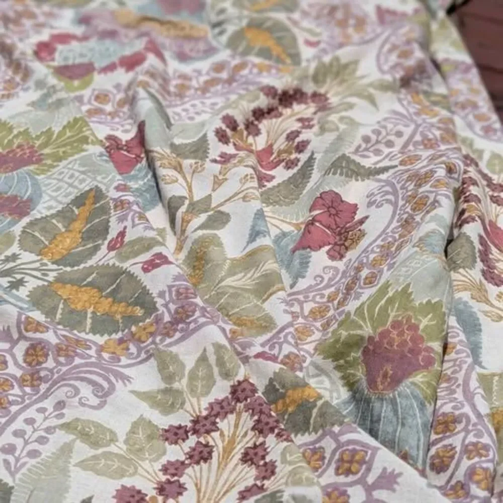 Pottery Barn linen cotton TWIN duvet cover floral botanical